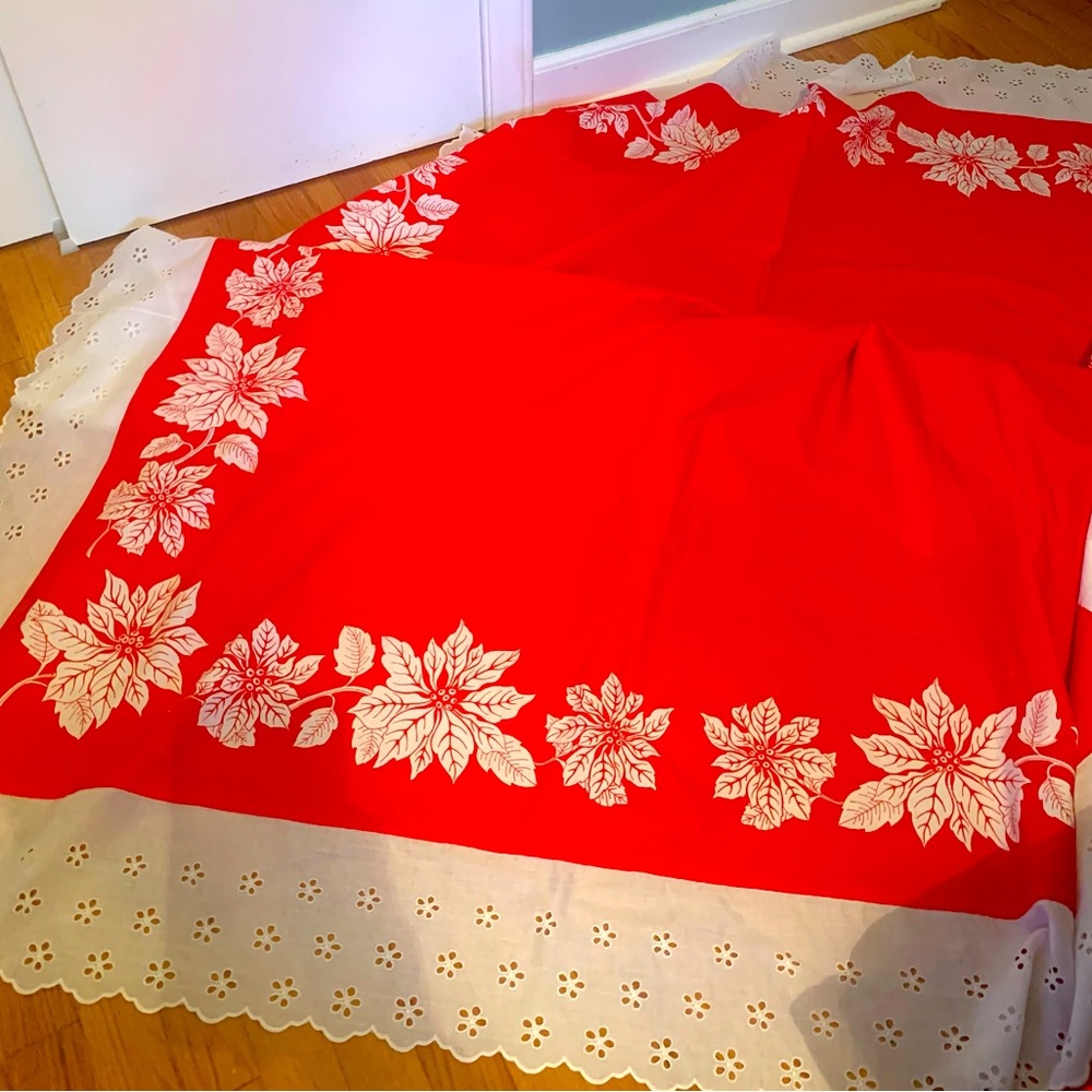 Vintage Christmas tablecloths total of 2